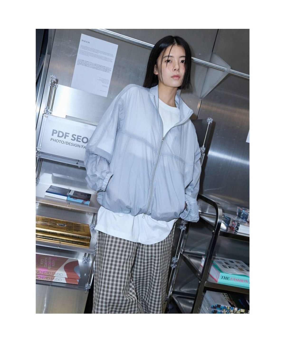 샌드 사운드(SAND SOUND) (UNISEX) 시어 라이닝 바람막이  라이트 그레이