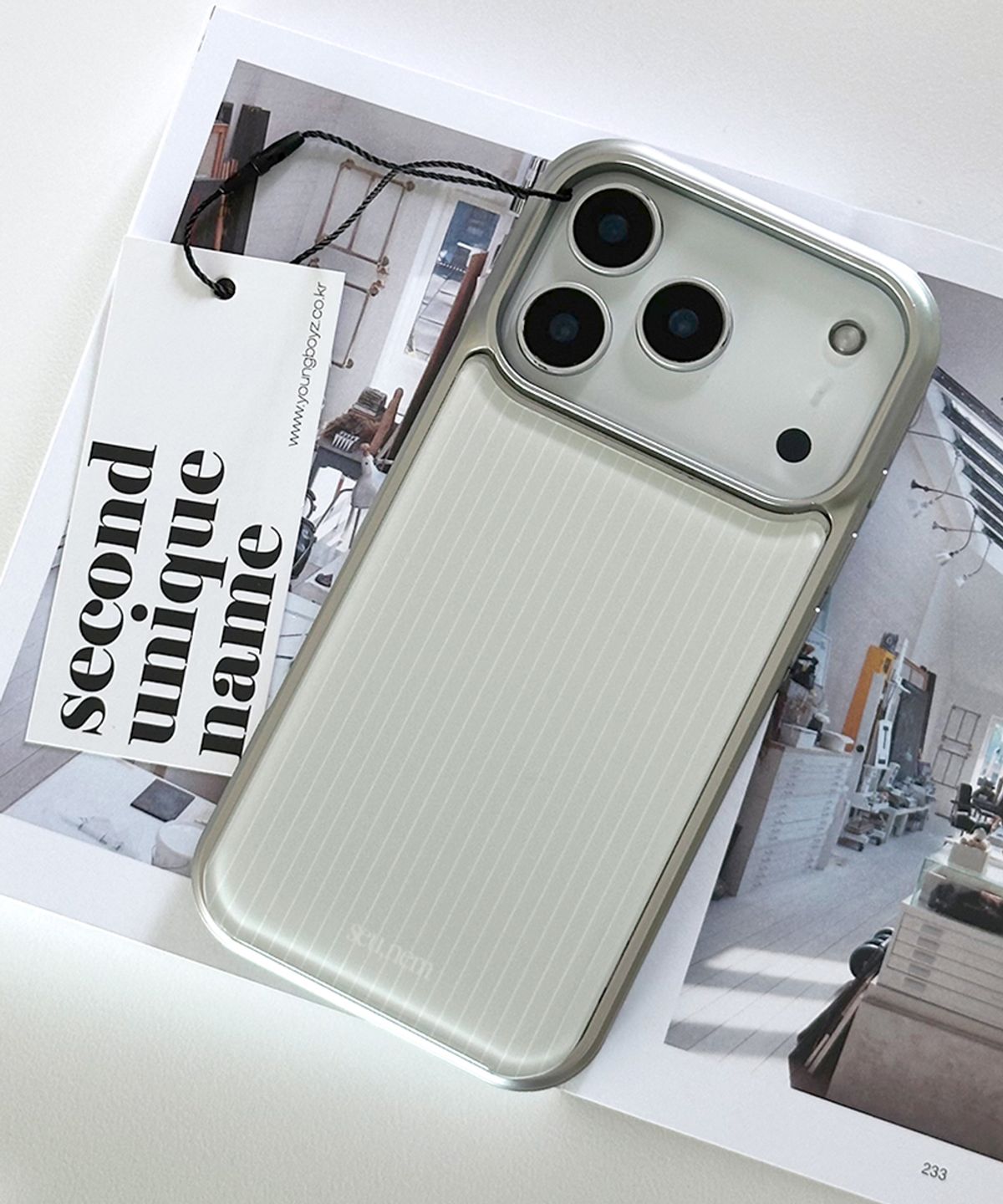 세컨드유니크네임(SECOND UNIQUE NAME) SUN CASE GRAPHIC STRIPE GRAY