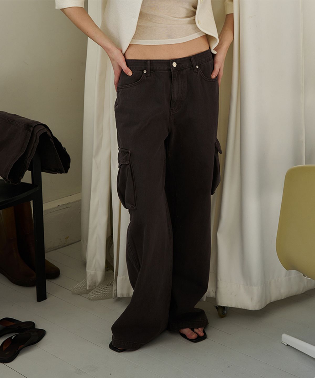 108파운드(108POUND) Pigment Cargo Pants_Brown