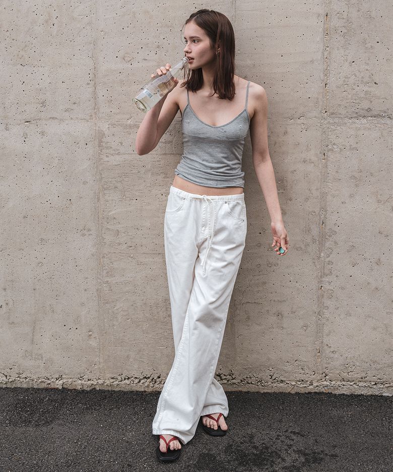 Waist Tie Denim_White