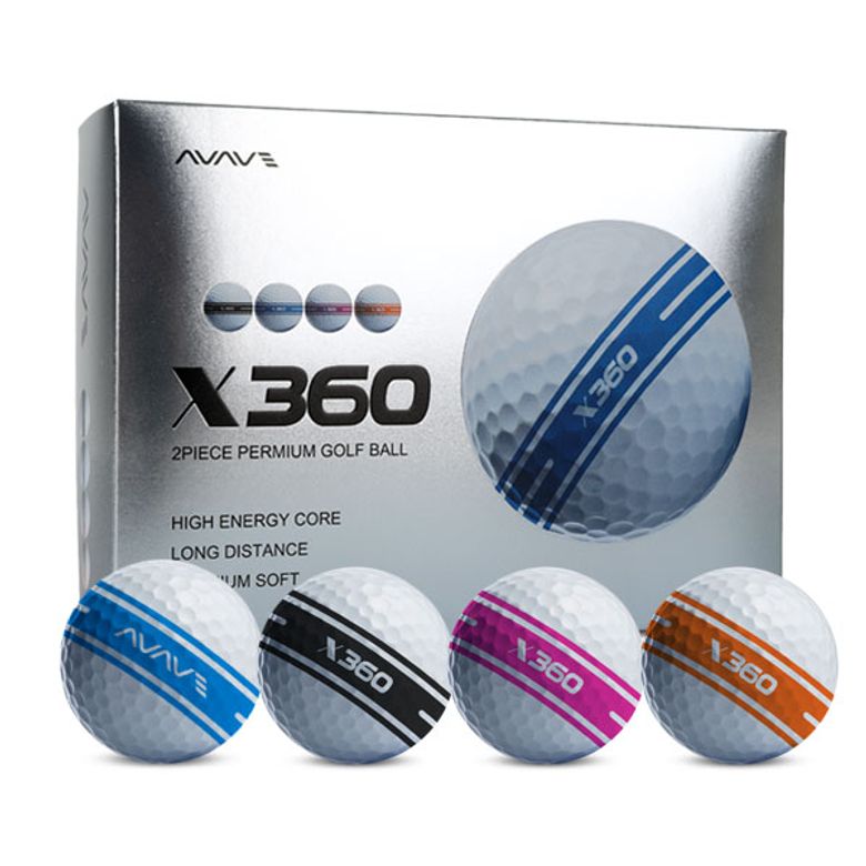 X360 2피스 360도 퍼팅라인 골프공 1더즌 (12구)