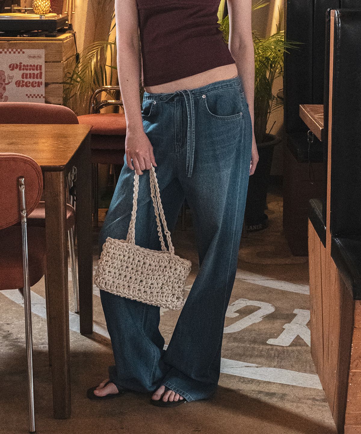108파운드(108POUND) Waist Tie Denim_Blue
