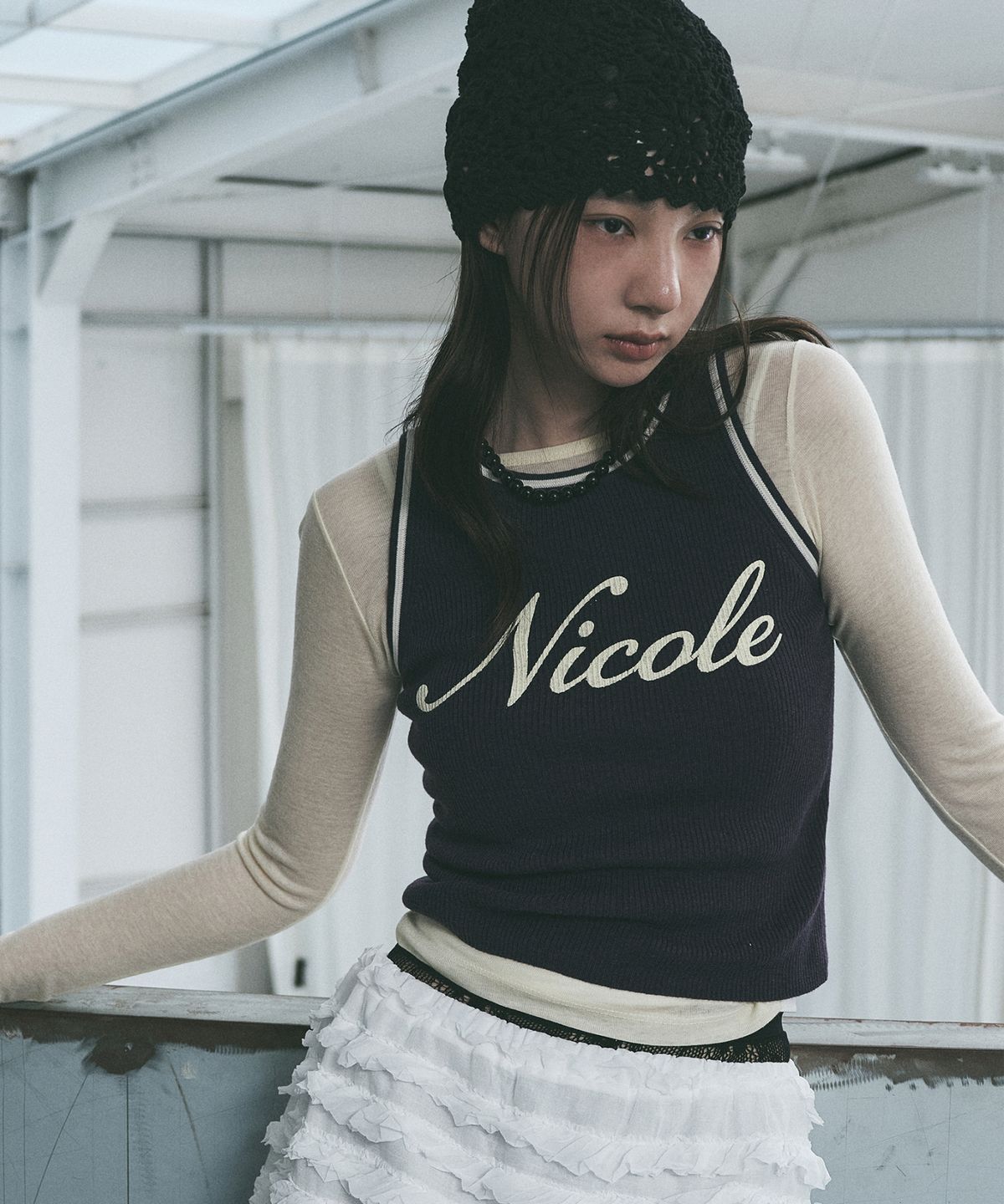 닉앤니콜(NICK&NICOLE) NICOLE RIBBED SLEEVELESS TOP_PURPLE