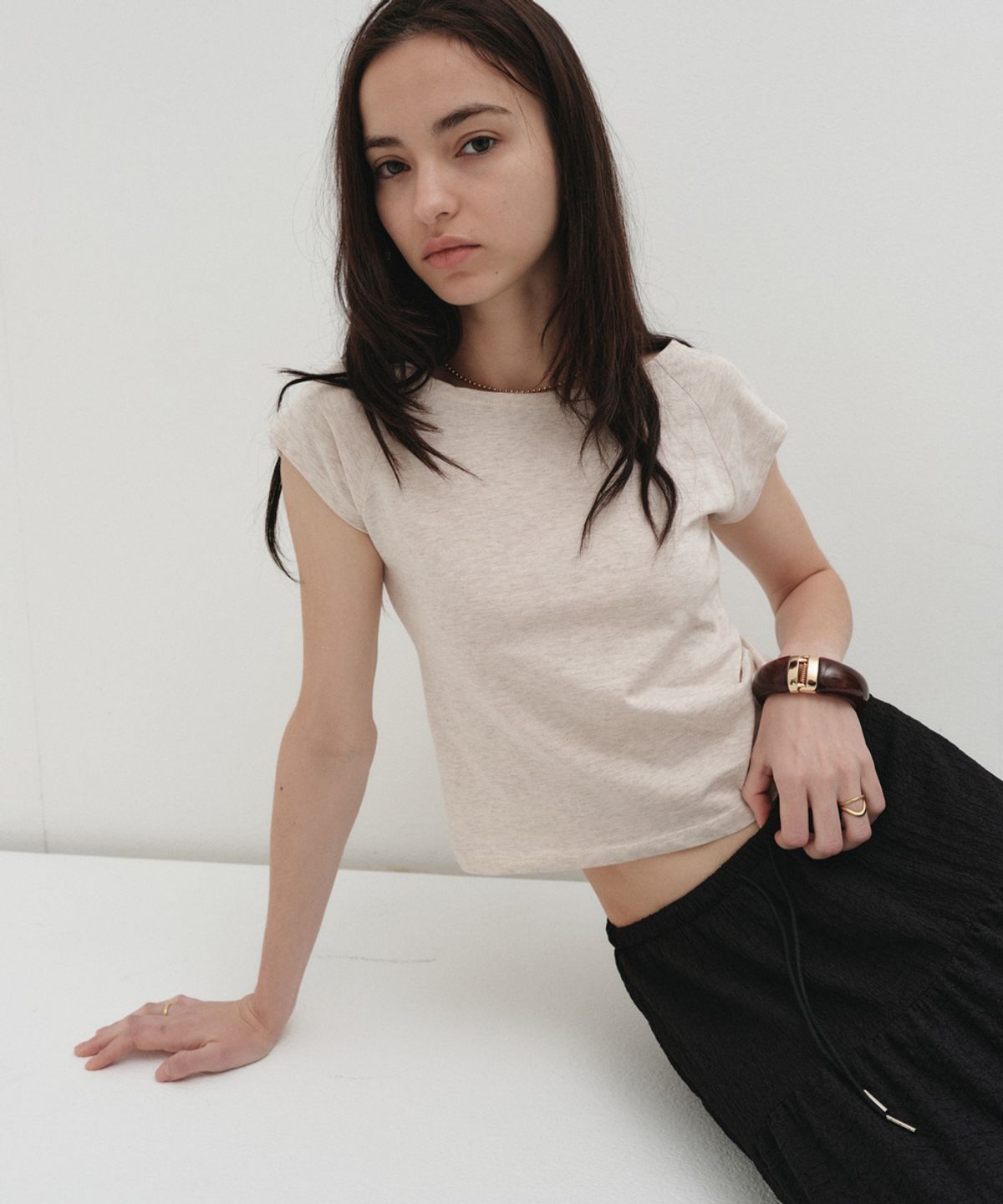소플러(SOFLER) MINA BOAT-NECK RAGLAN T-SHIRT_OATMEAL