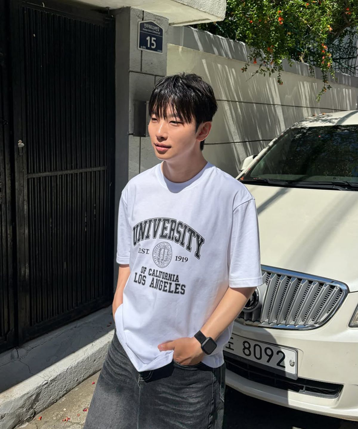 유씨엘에이(UCLA) 남녀공용 UCLA 유니버시티 오버핏 반팔티(UC5STA7)