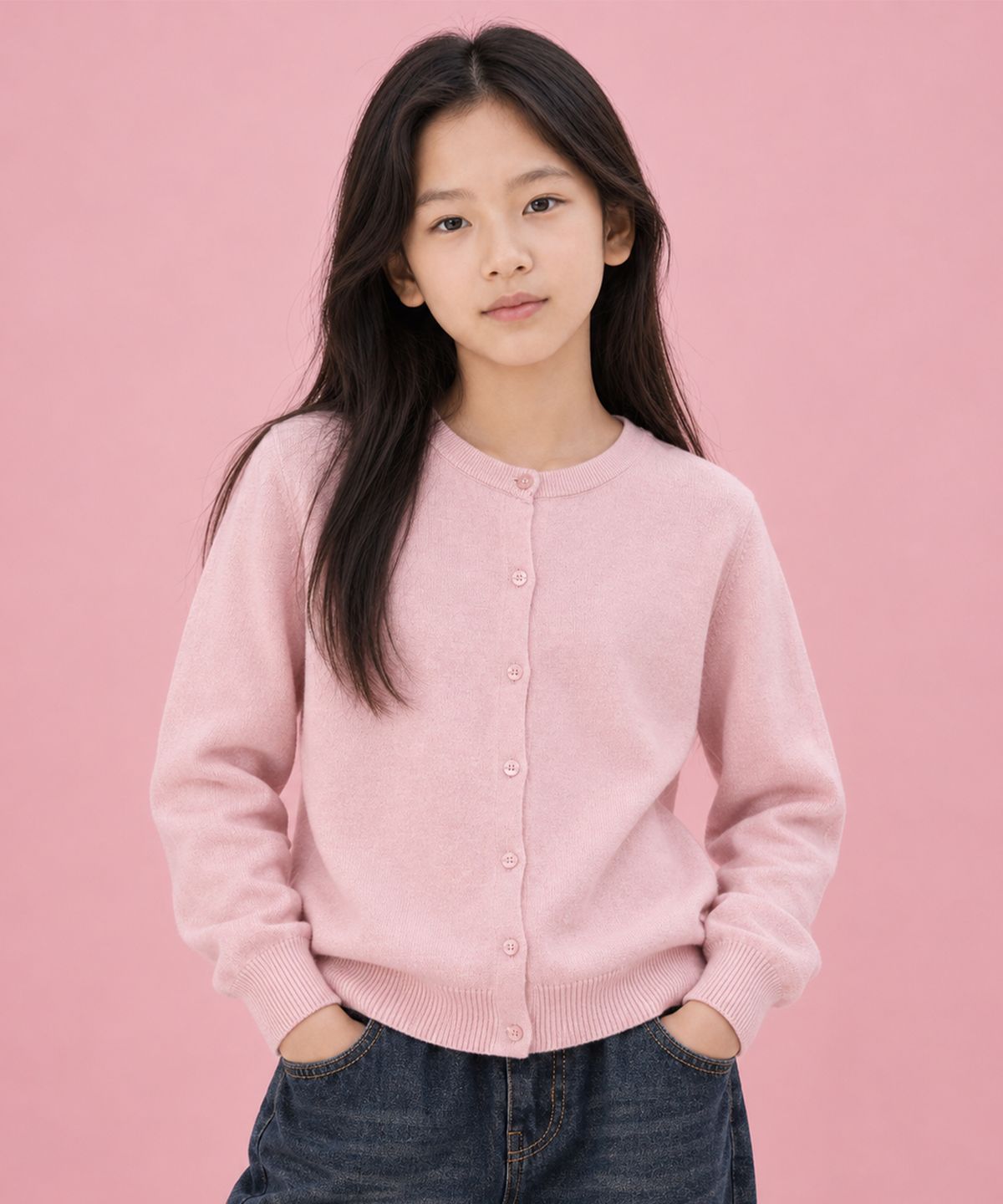 인디비주엘(INDIVIDUEL) 포인 베이직 컬러 가디건 -  5 COLOR