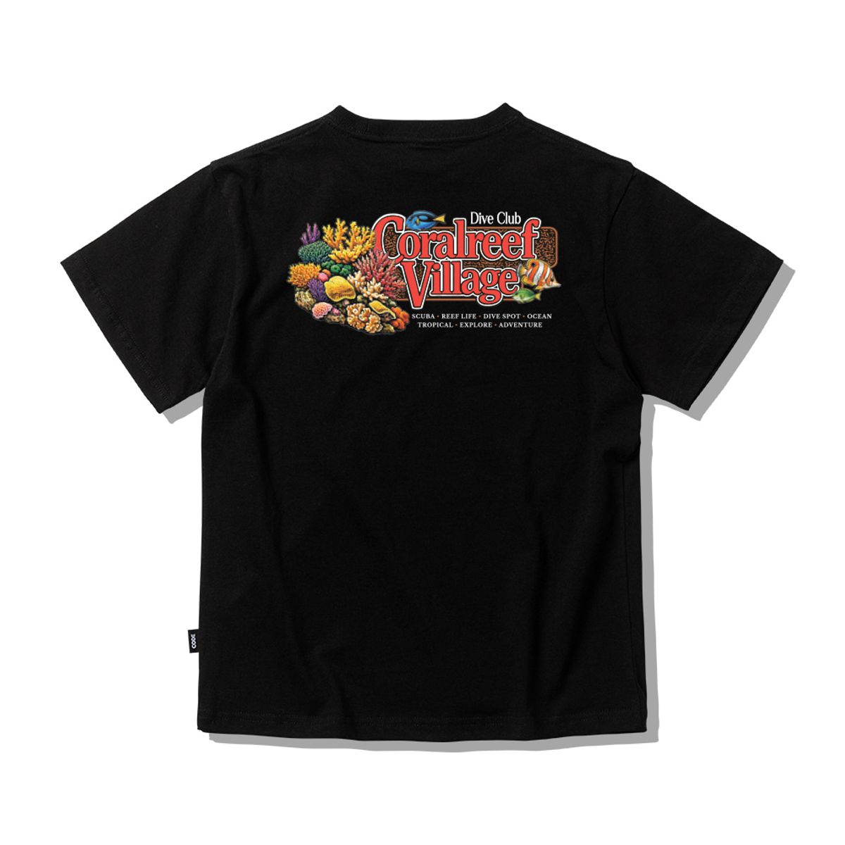 스플래시코드 키즈(SPLASHCODE KIDS) 키즈 반팔 티셔츠 블랙 - 코랄리프 빌리지(Coralreef Village)