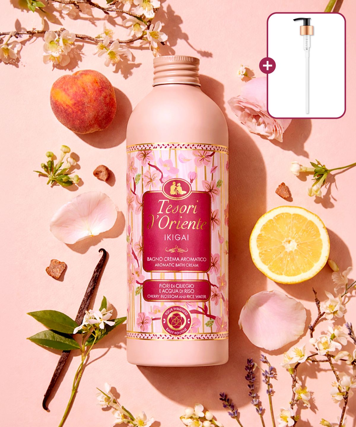 테소리 도리엔테(TESORIDORIENTE) 이키가이(체리블러썸) 배쓰크림 바디워시 500ml [펌프증정]