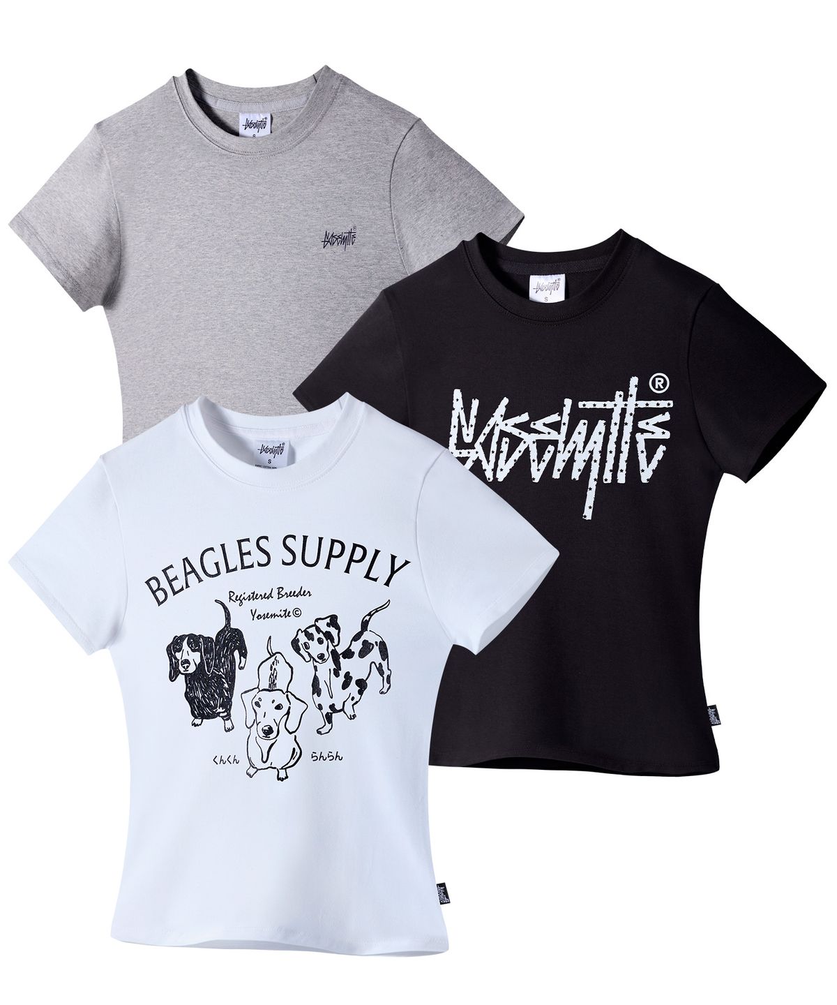 요세미티(YOSEMITE) [SET] 그래픽 크롭 반팔 티셔츠 3종 택2