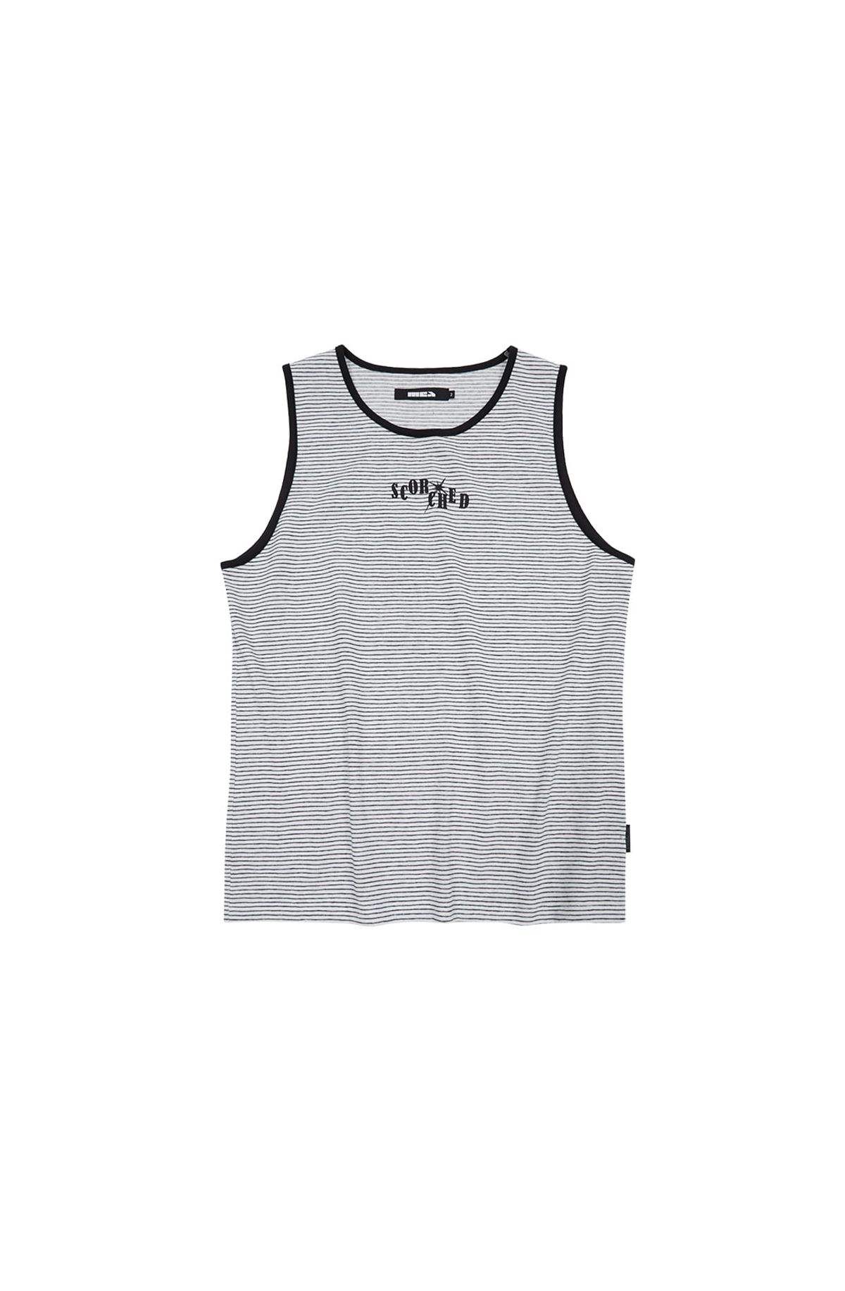 메아(MEA) SCORCHED STRIPE SLEEVELESS [WHITE]