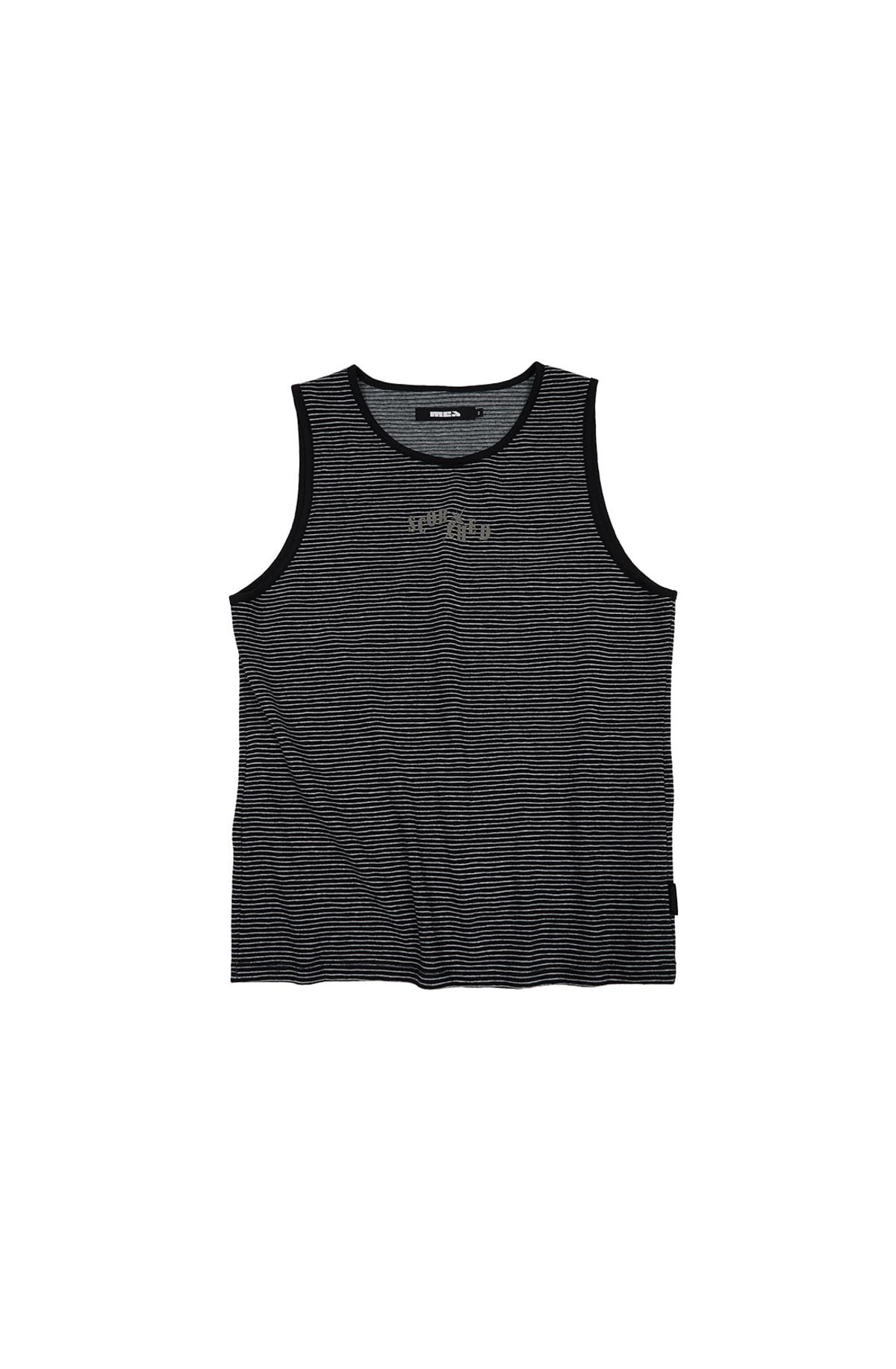메아(MEA) SCORCHED STRIPE SLEEVELESS [BLACK]
