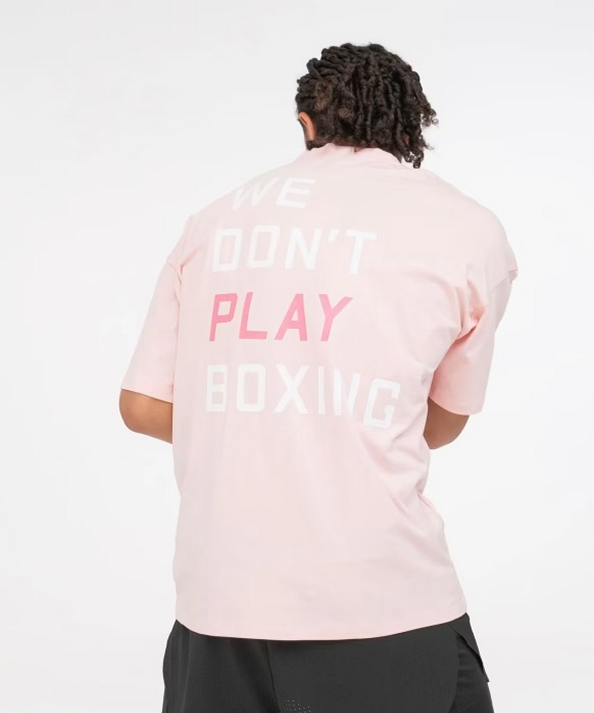 복스로(BOXRAW) We Dont Play Boxing 오버사이즈 티셔츠 - 남성 M BXRW-U-WDPBT [핑크]