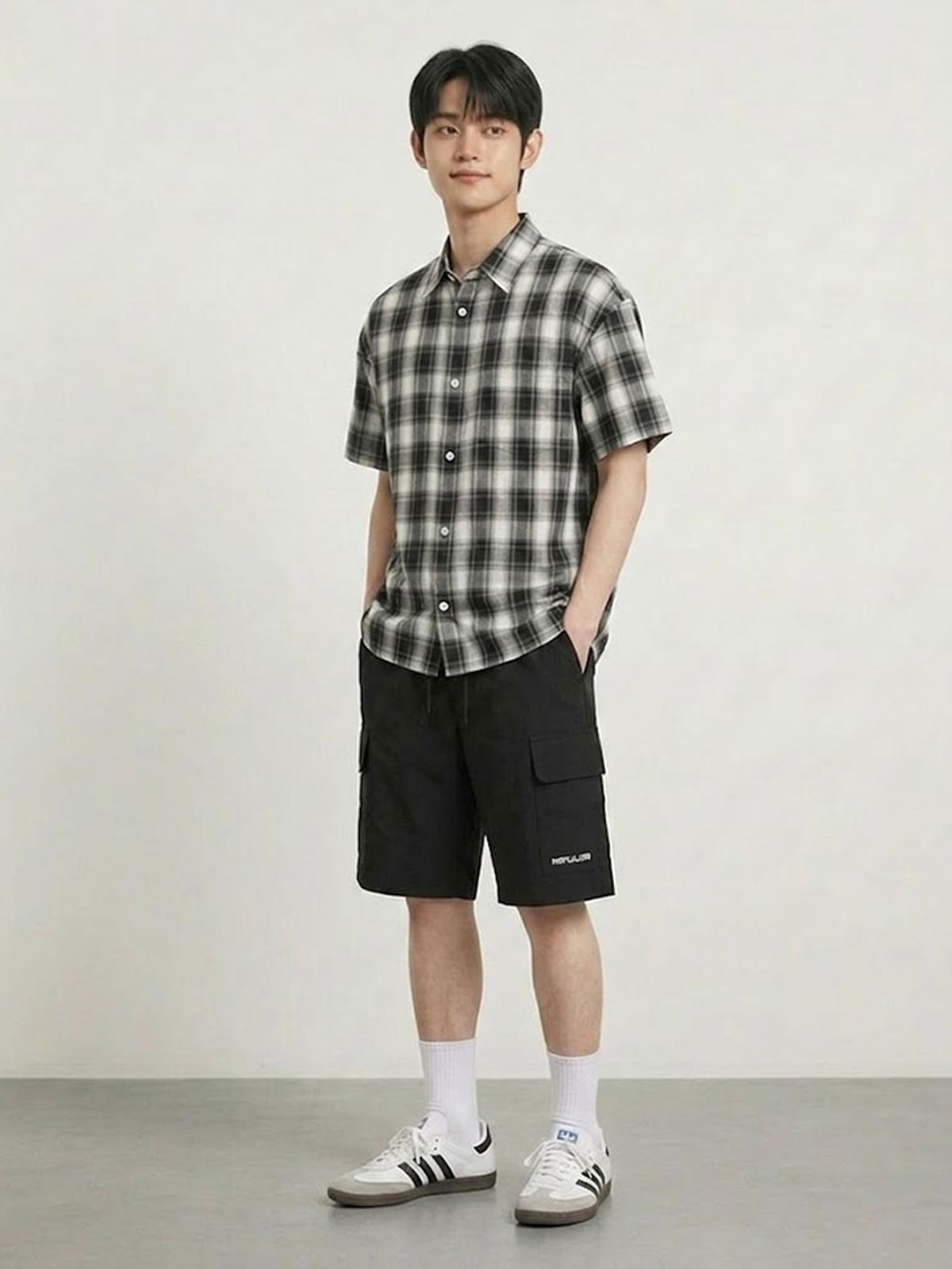 행텐 틴즈(HANGTEN TEENS) 틴즈 트리코트 5부 카고 팬츠_100(14570-037-411-41)