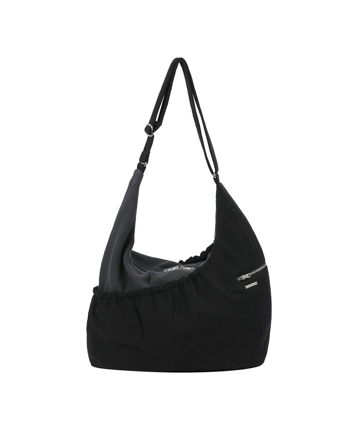 미세키서울(MISEKI SEOUL) Ribbed layered cross bag BLACK