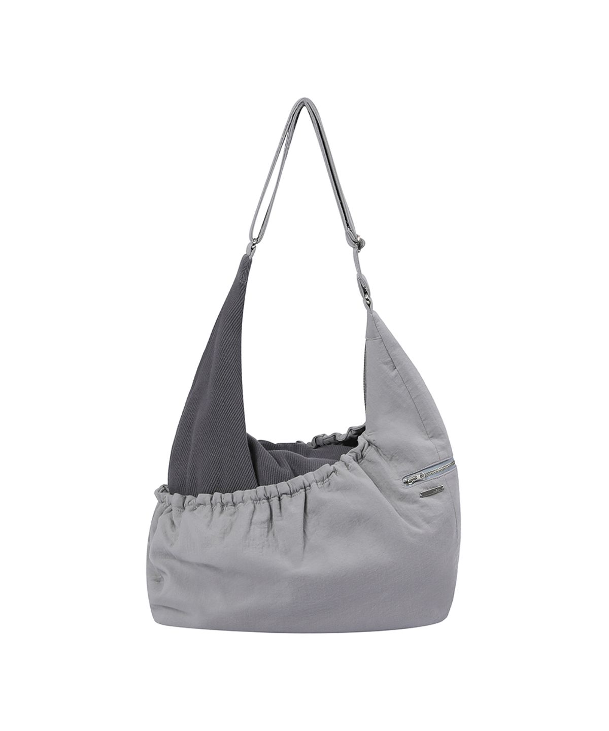 미세키서울(MISEKI SEOUL) Ribbed layered cross bag CHARCOAL