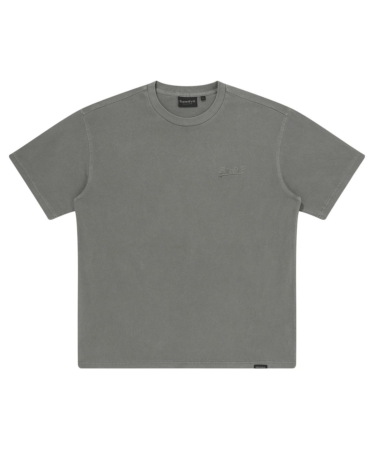 슈퍼드라이(SUPERDRY) 스몰 로고 워시드 티셔츠 그레이 SDUISCQ13GRY