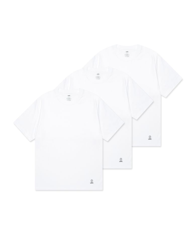 GLOBE TEE 3PACK white