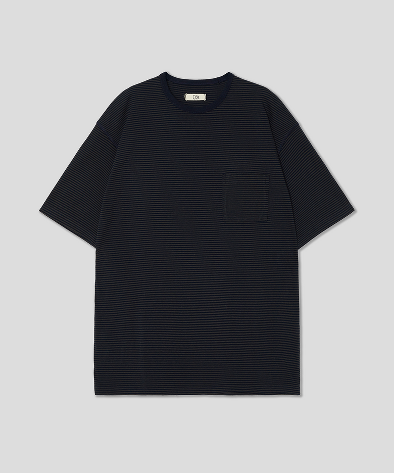 STEADY STRIPE SHORT SLEEVE T SHIRTS (NAVY/CHARCOAL)