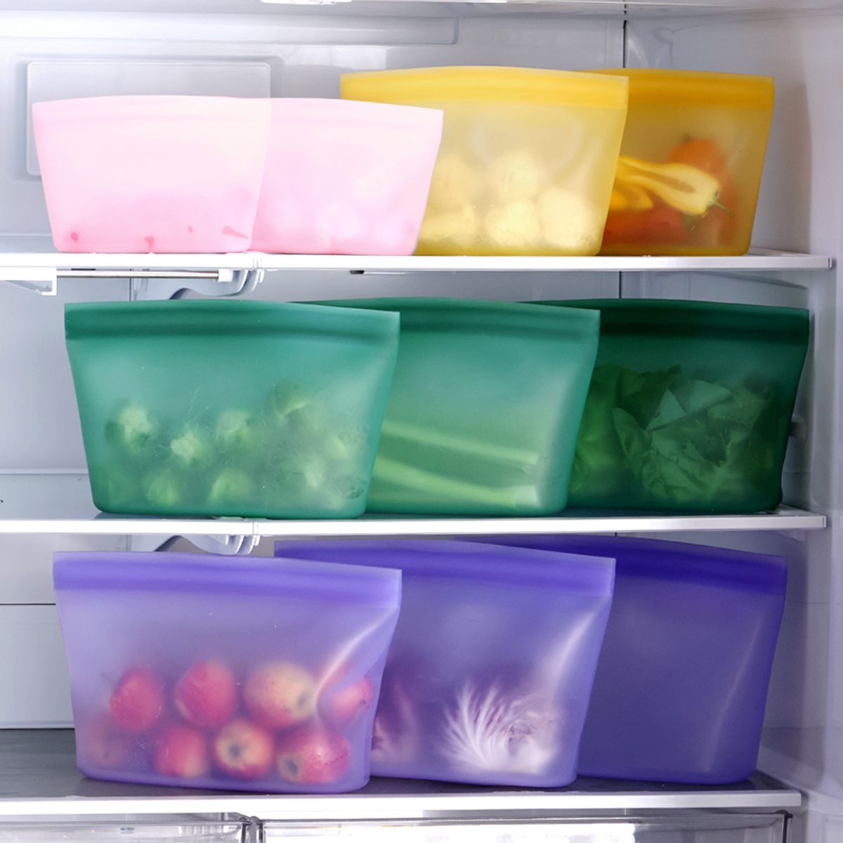 리본제이(REBORN.J) 플래티넘 실리콘 스탠딩 지퍼백 2000ml / 대형 푸드백 냉동 보관용기