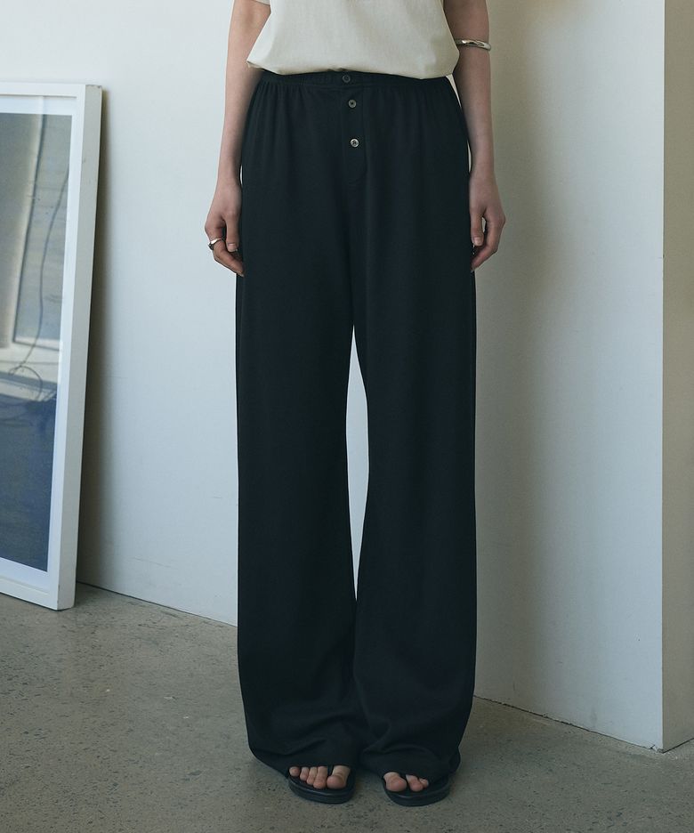 SIPT7201 리조트 다이마루 밴딩 팬츠_Black