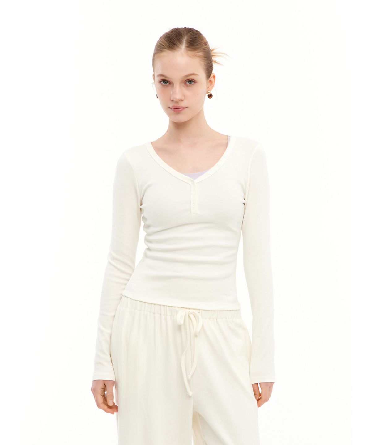 콘치웨어(CONCHWEAR) 브이넥 레이어드 티셔츠 (4colors)