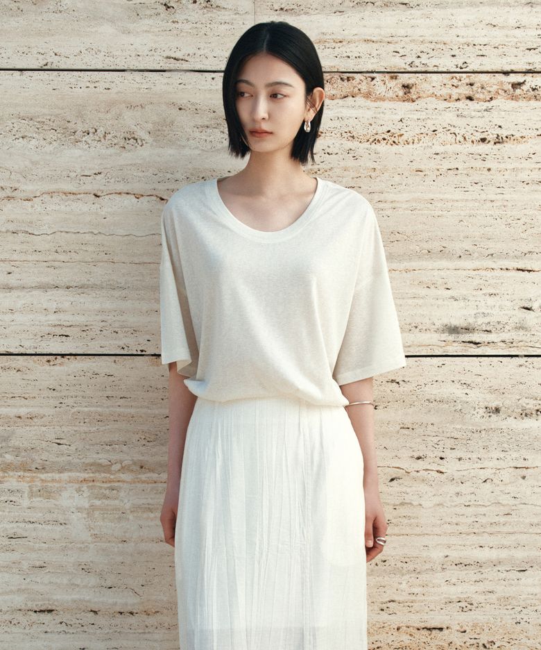 SITP5287 유넥 릴렉스 반팔 티셔츠_Natural