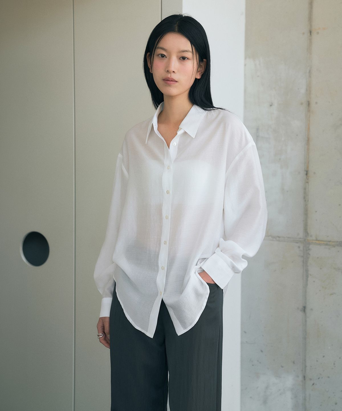 시야쥬(SIYAZU) SITP5278 소프트 쉬어 썸머 셔츠_White