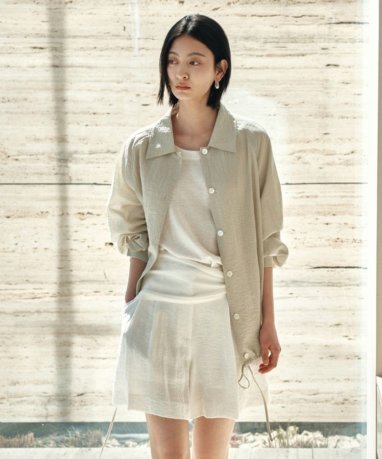 SIOT4196 시스루 셔츠 자켓_Olive