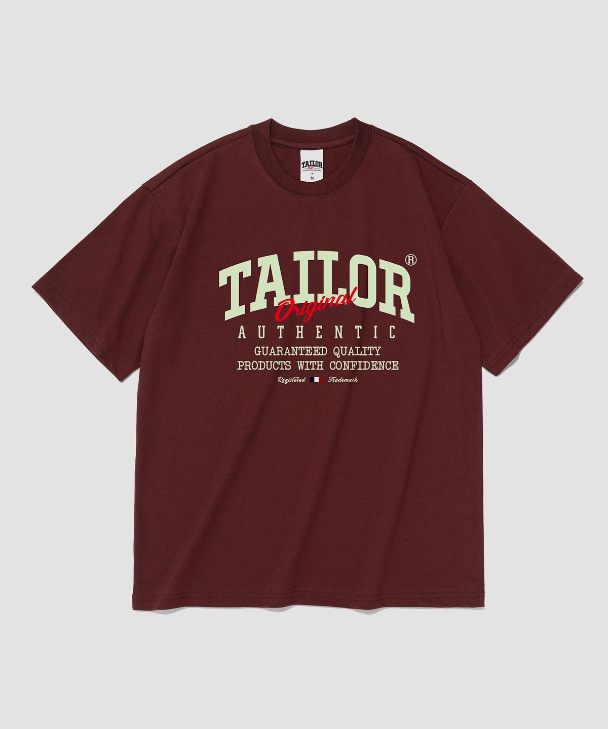테일러 스튜디오(TAILOR STUDIO) 오리지널 어센틱 반팔티 (와인)