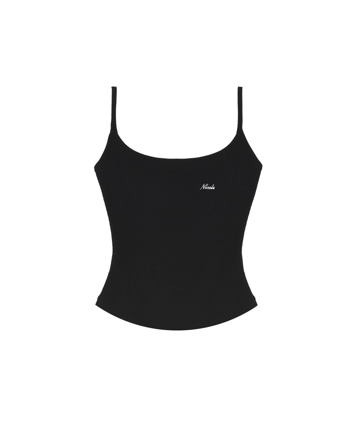 닉앤니콜(NICK&NICOLE) RIBBED LOGO CAMI TOP_BLACK