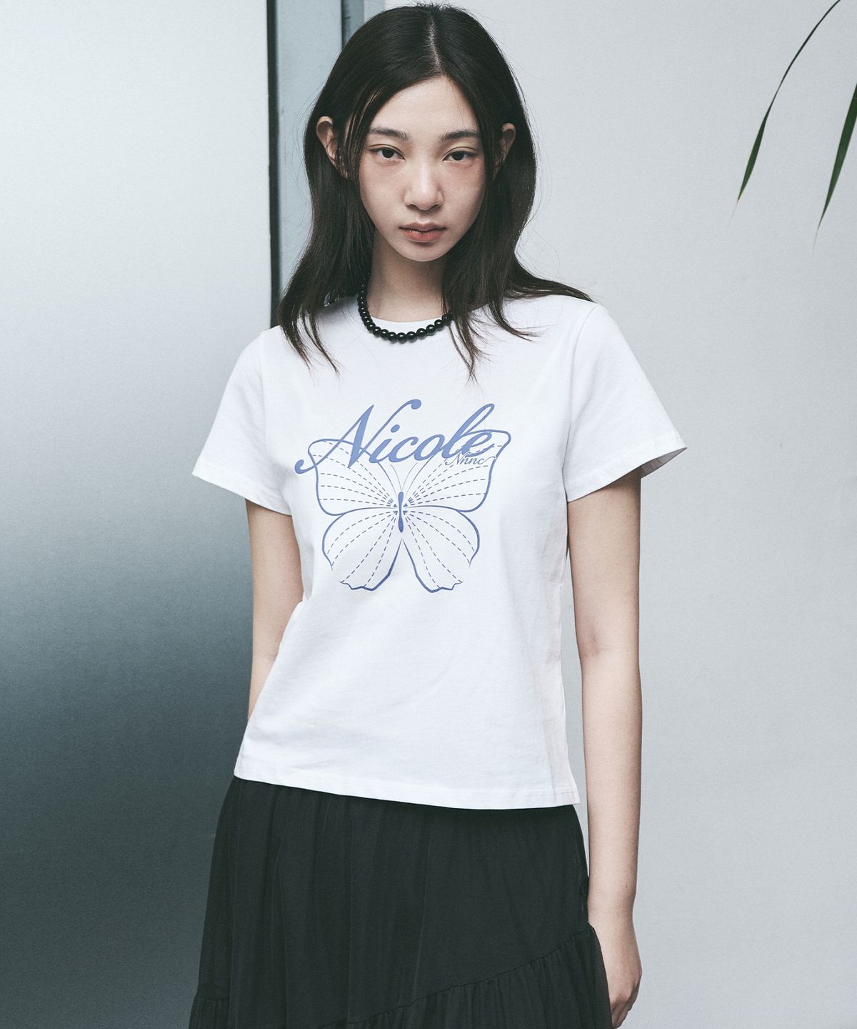 닉앤니콜(NICK&NICOLE) NICOLE BUTTERFLY SLIM TOP_WHITE PURPLE