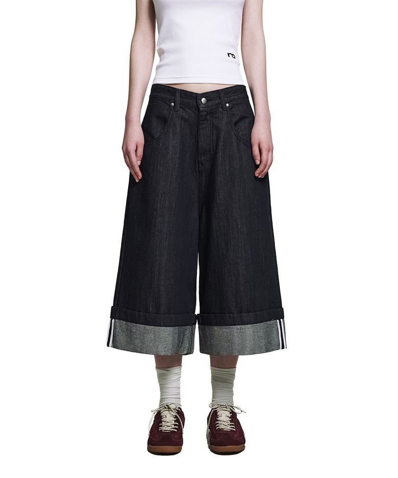 Roll-up Line Bermuda Pants - Indigo