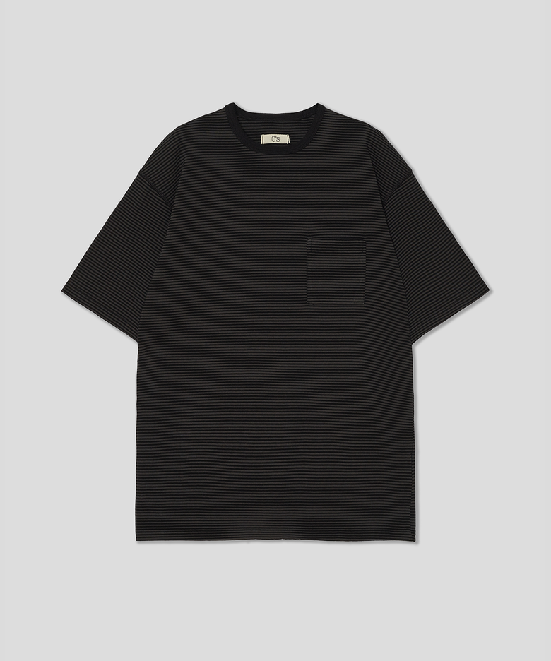 STEADY STRIPE SHORT SLEEVE T SHIRTS (CHARCOAL/BLACK)
