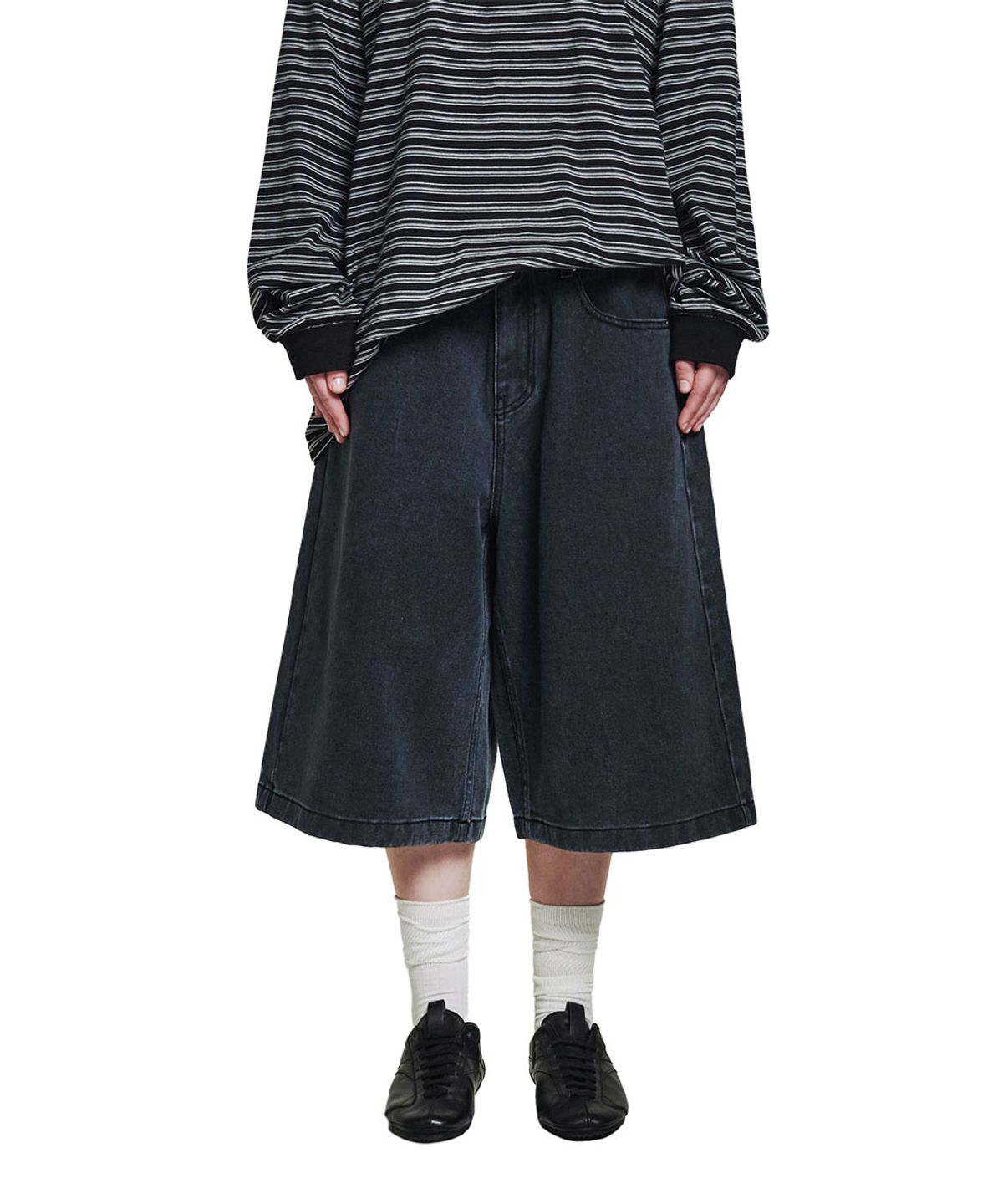 로타입(ROUGHTYPE) Washed Cotton Bermuda Pants - Black