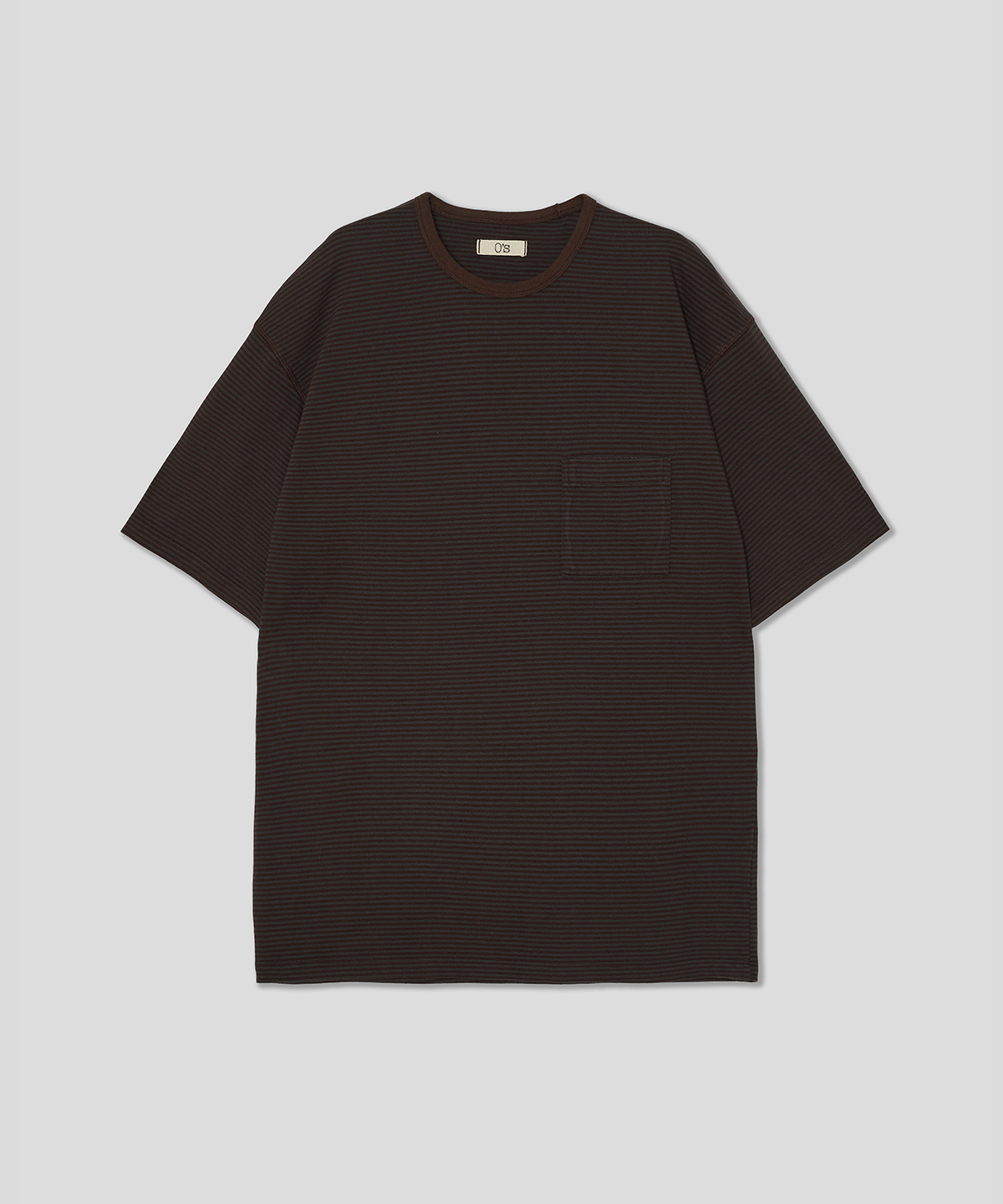 온셋(ONSET) STEADY STRIPE SHORT SLEEVE T SHIRTS (BROWN/CHARCOAL)