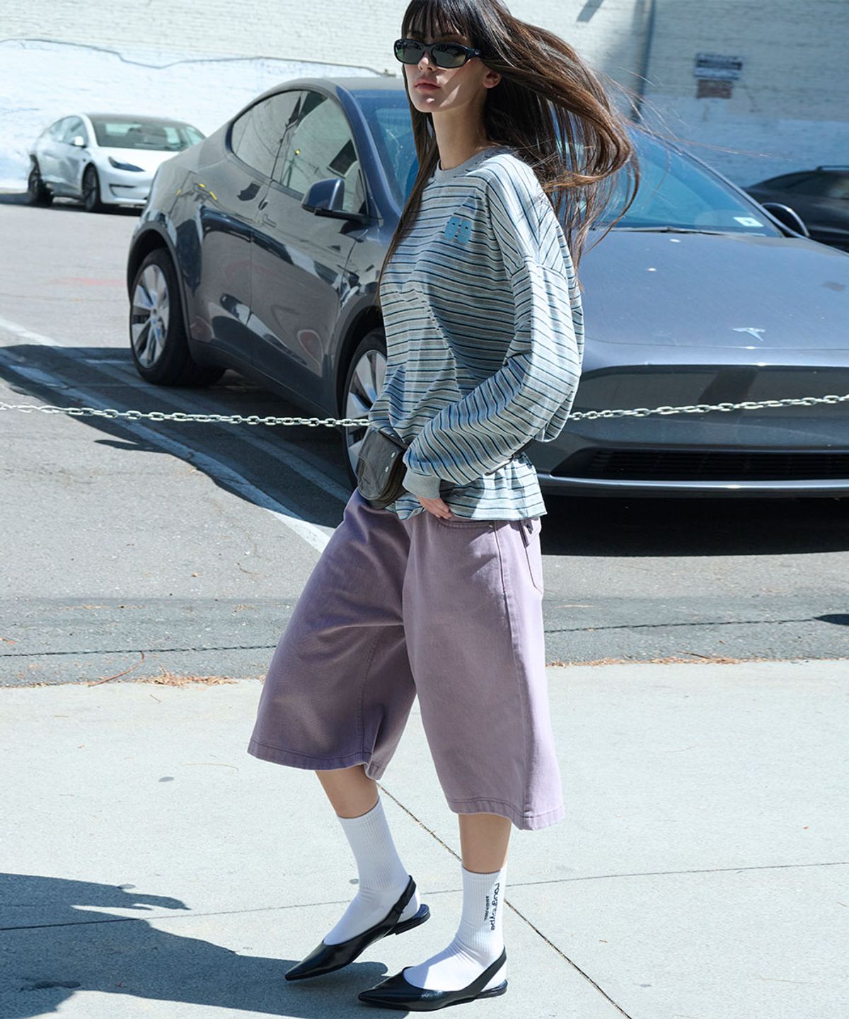 로타입(ROUGHTYPE) Washed Cotton Bermuda Pants - Indipink