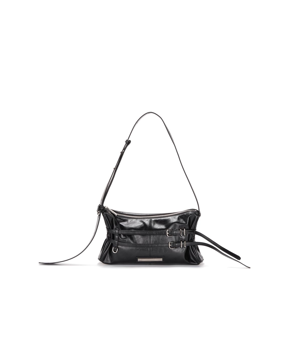 MUSINSA公式 | MATIN KIM DOUBLE BELTED STRAP MINI BAG IN BLACK