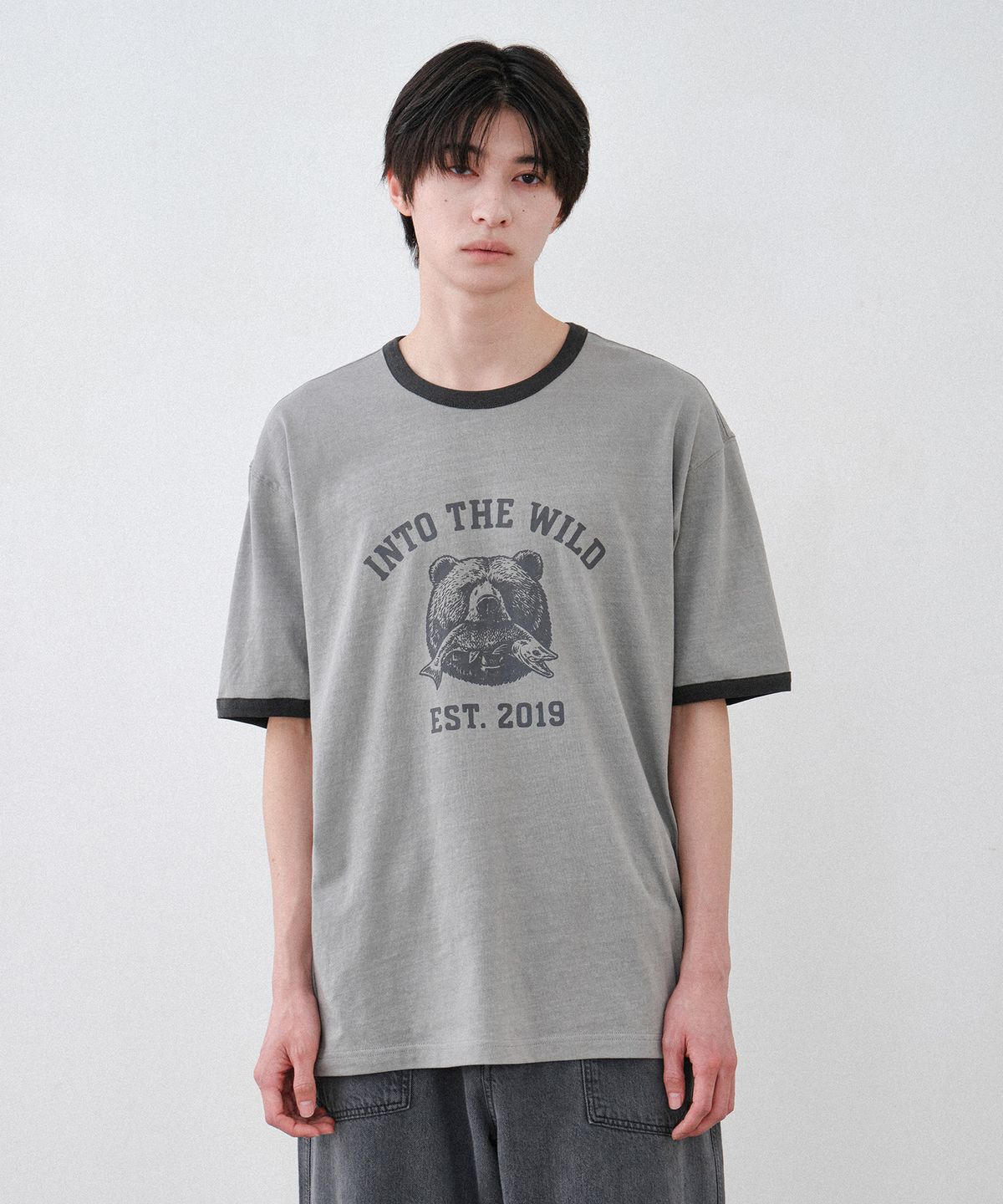 힐리먼트(HELEMENT) 와일드 베어 링거 반팔티 (GREY)