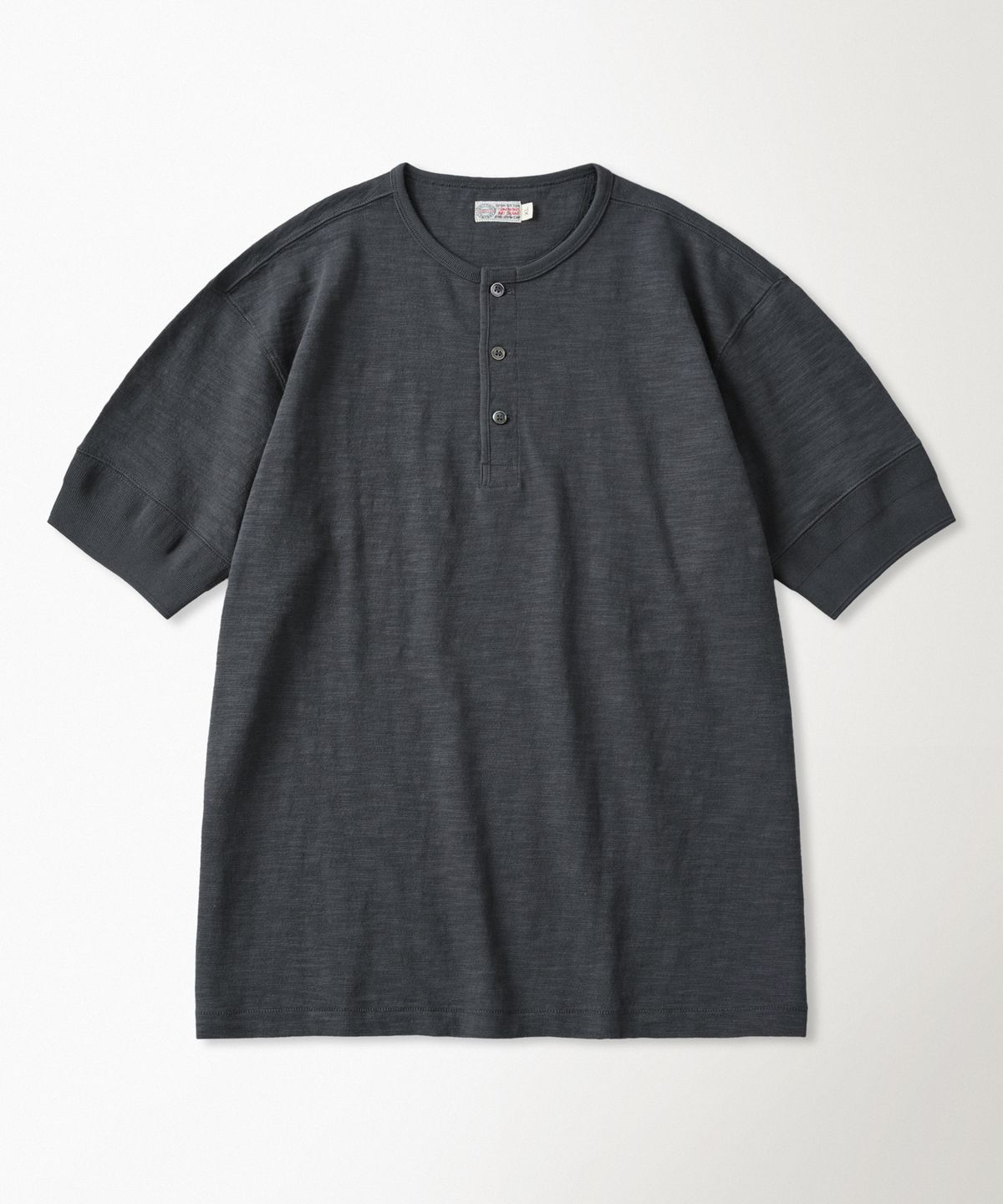 브론슨(BRONSON) Tompkins Loopwheeled Tubular Henley Tee Black