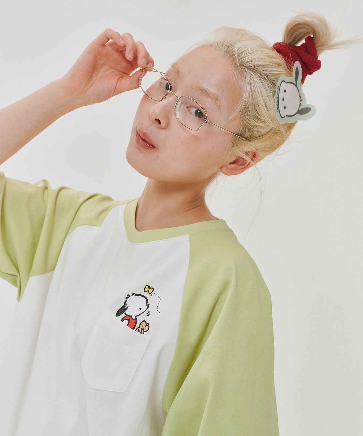 오끼뜨(OGGITT) (uni)포차코 포켓 나그랑 티셔츠 애플그린