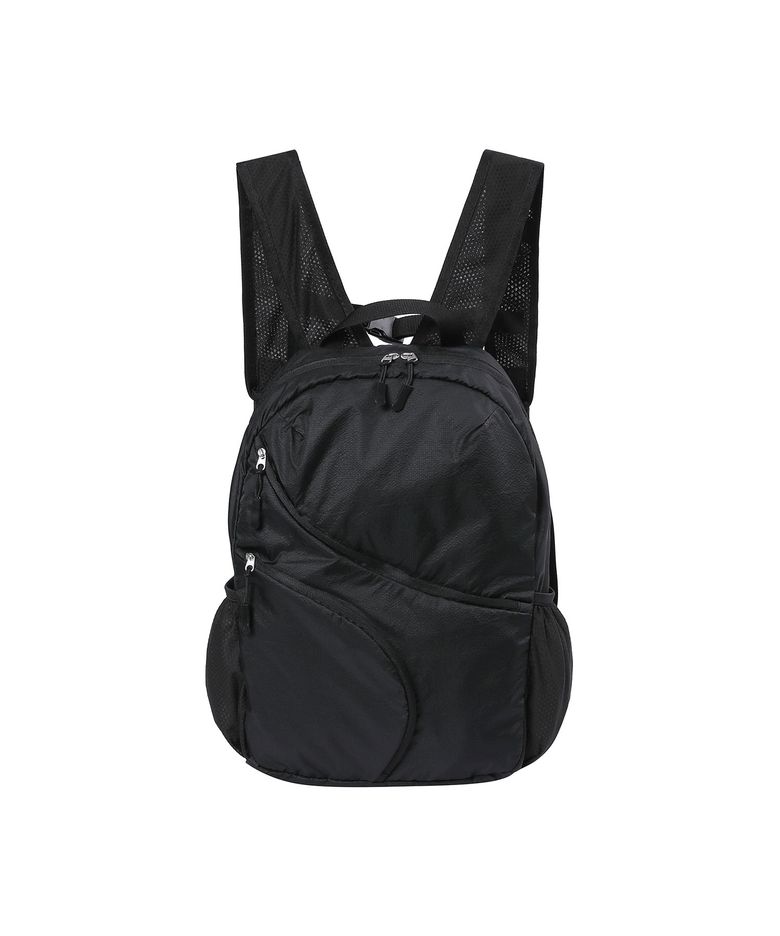 Double diagonal zipper backpack BLACK