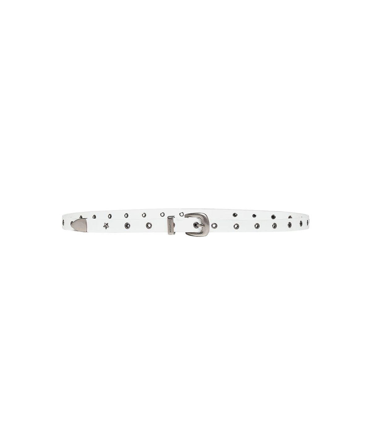 로타입(ROUGHTYPE) Star Point Leather Belt - White