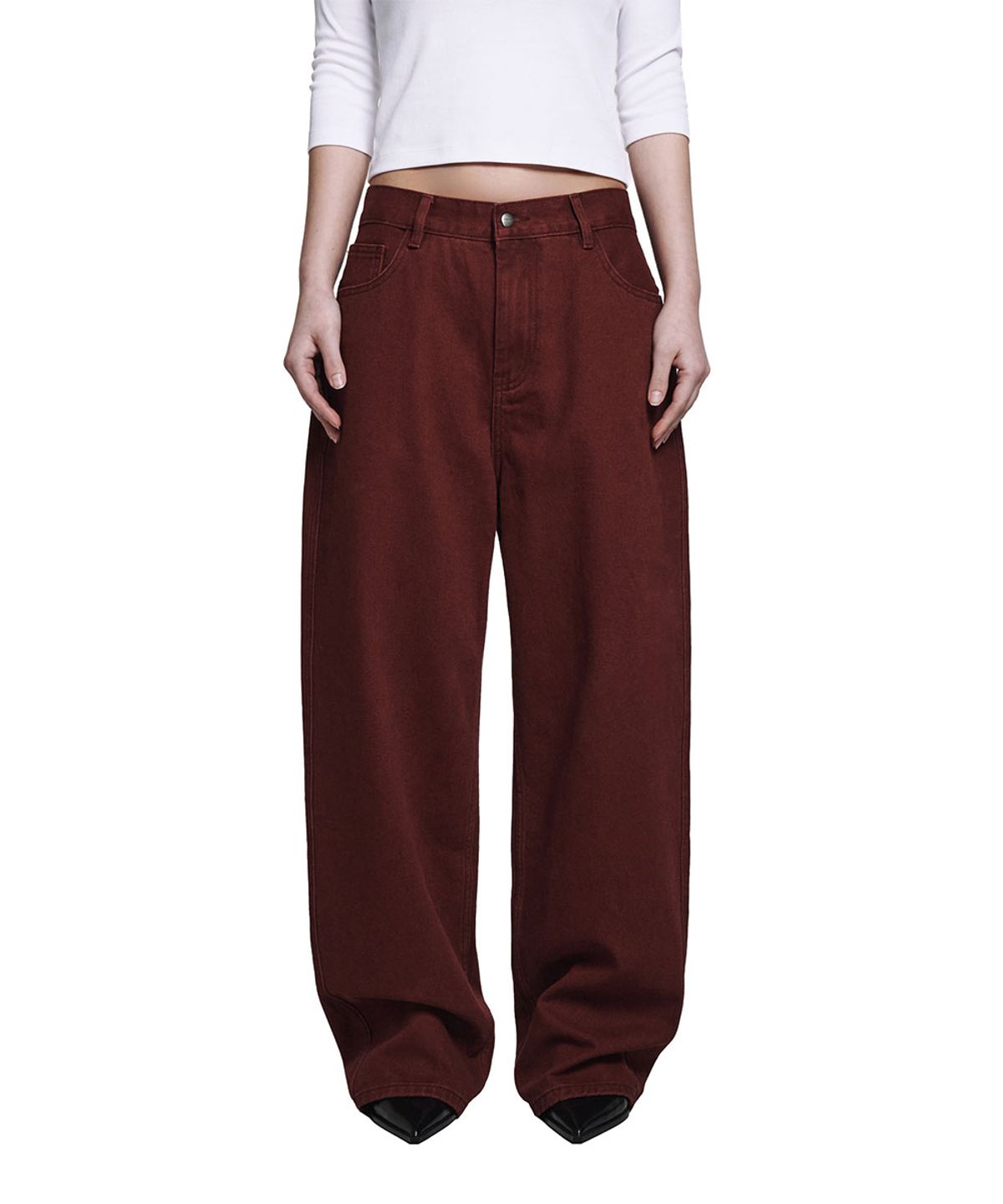 로타입(ROUGHTYPE) Drop Crotch Cotton Pants - Red