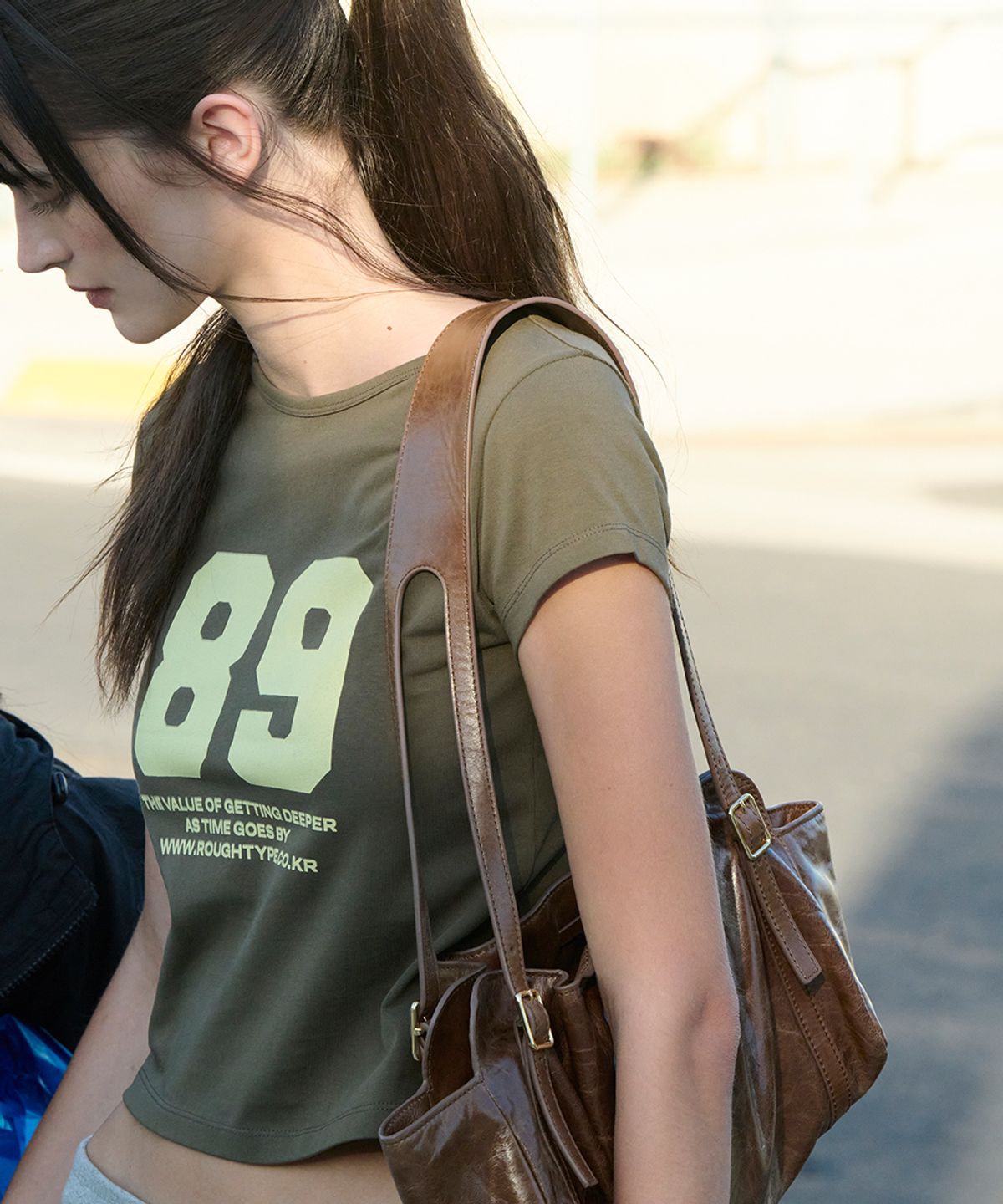 로타입(ROUGHTYPE) 89 Crop Short-sleeved Shirt - Khaki
