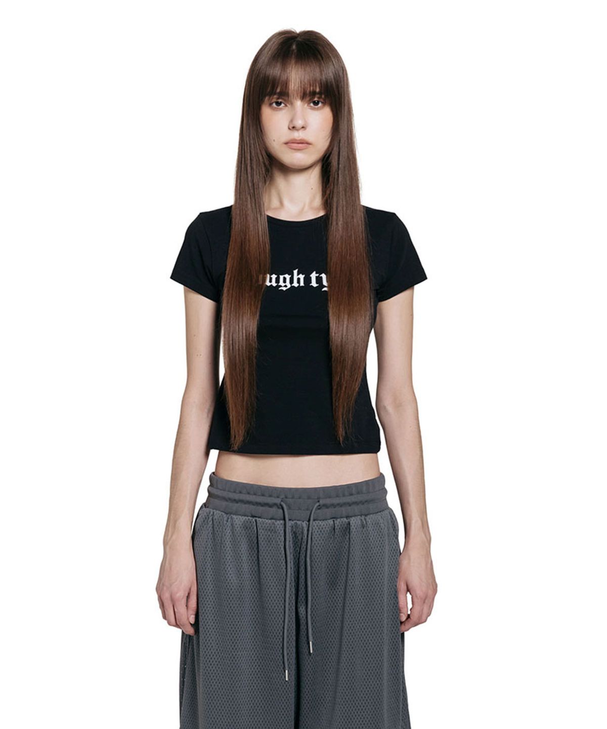로타입(ROUGHTYPE) Slim Short-sleeved T-shirt - Black