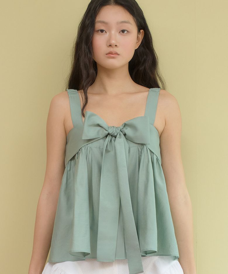 Ribbon Shirring Sleeveless (MINT)