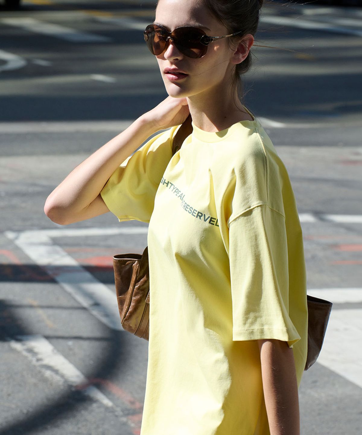 로타입(ROUGHTYPE) Color Over Fit Short Sleeve - Lemon