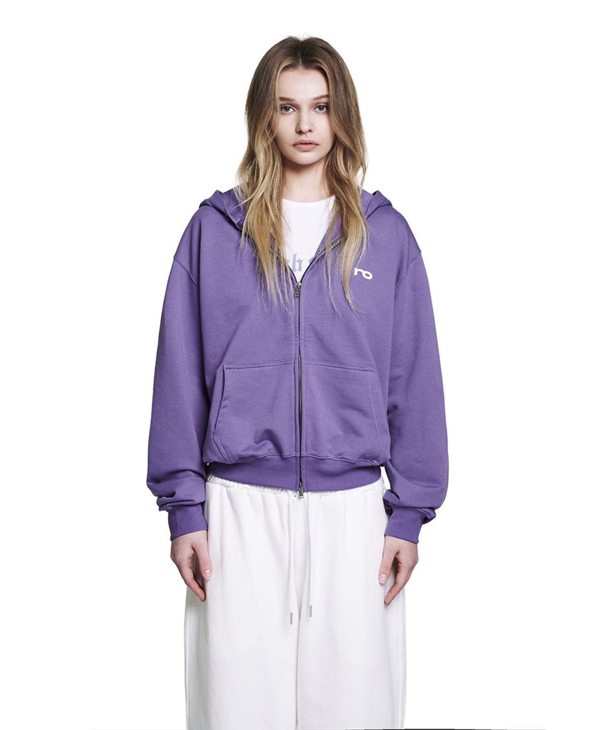 로타입(ROUGHTYPE) Low Logo Hooded Zip-Up - Purple