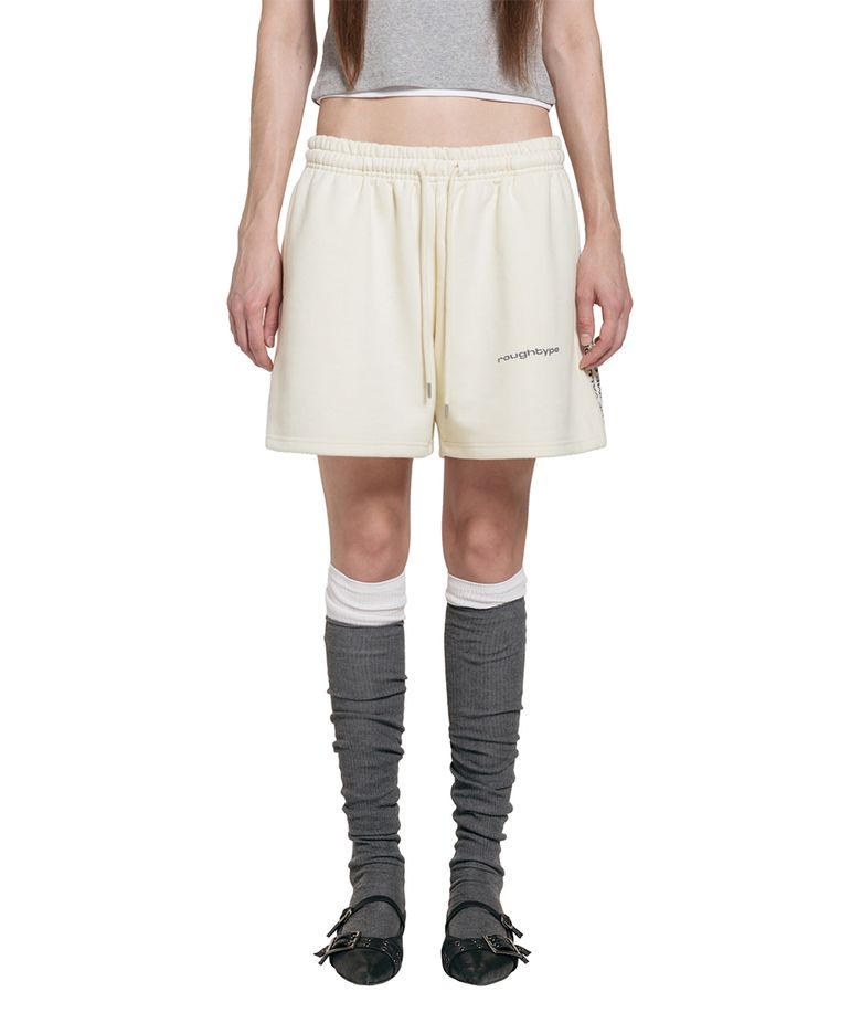 Mid Logo Half Sweat Pants - Cream