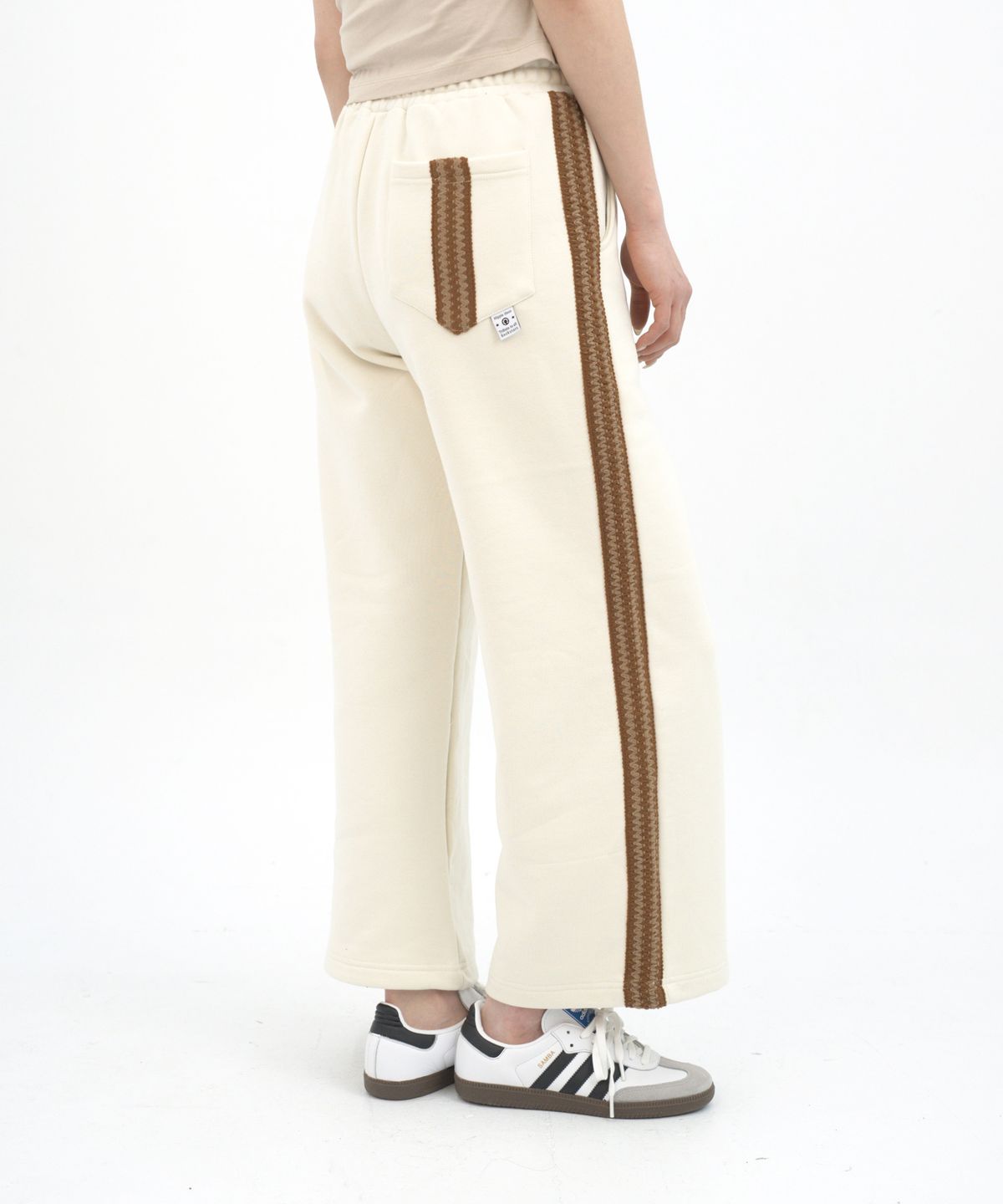 히피하우스(HIPPIE HAUS) Brushed Straight sweatpants w.Tape Ivory
